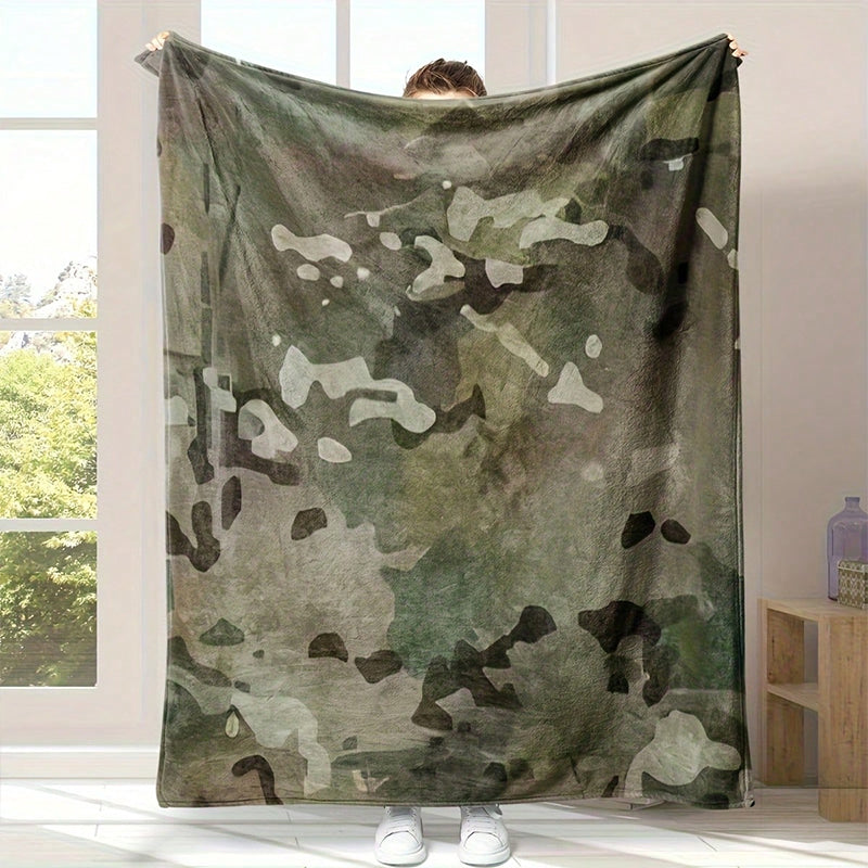Ultra-Soft Camouflage Print Throw Blanket