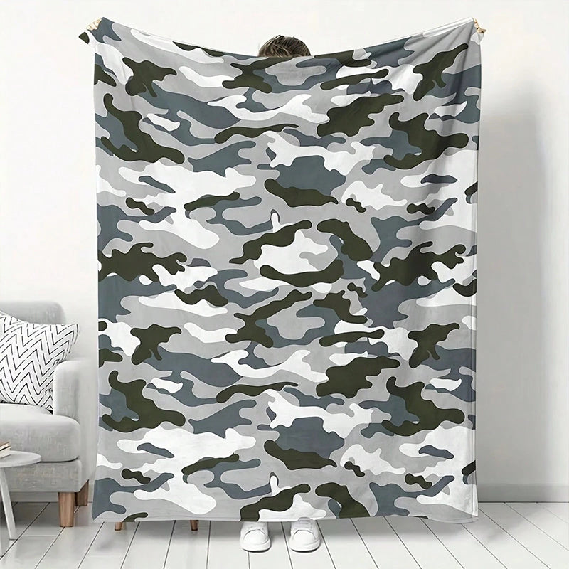 Ultra-Soft Camouflage Print Throw Blanket