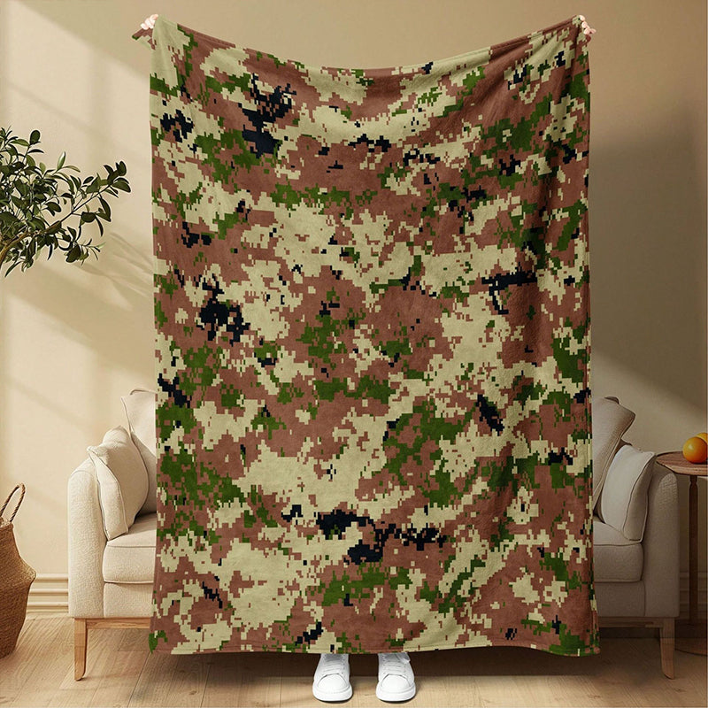Ultra-Soft Camouflage Print Throw Blanket