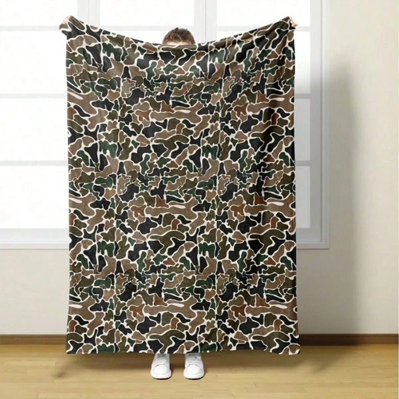 Ultra-Soft Camouflage Print Throw Blanket