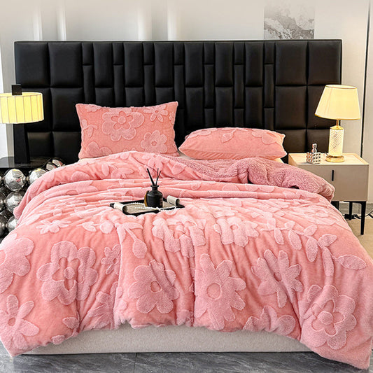 Double-Layer Plush Jacquard Blanket