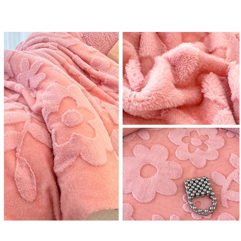 Double-Layer Plush Jacquard Blanket