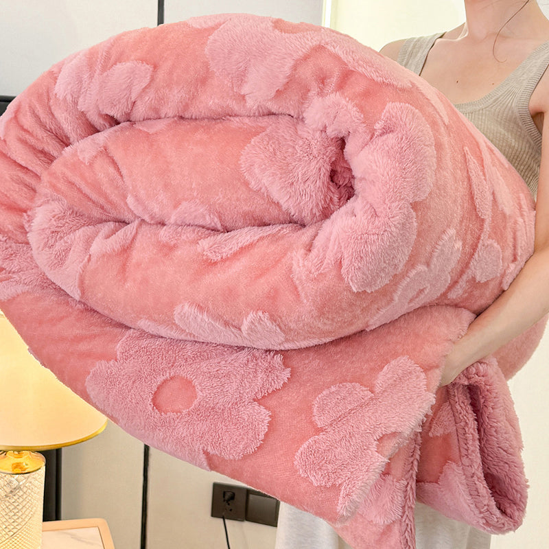 Double-Layer Plush Jacquard Blanket