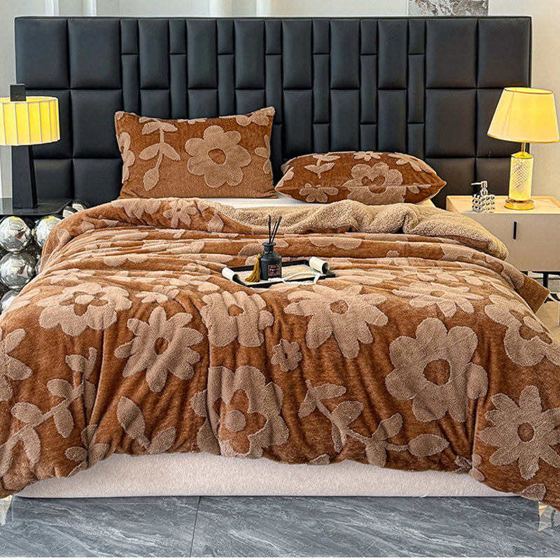 Double-Layer Plush Jacquard Blanket