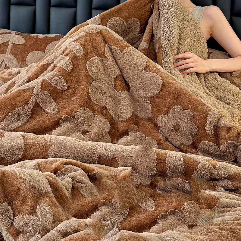 Double-Layer Plush Jacquard Blanket