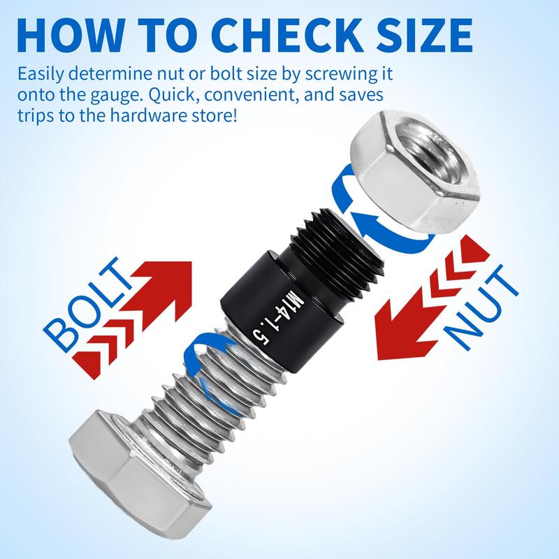 🔧 LIMITED-TIME 50% OFF! 📏 Nut & Bolt Thread Checker Kit – Dual-Side, Precise, Compact ✨