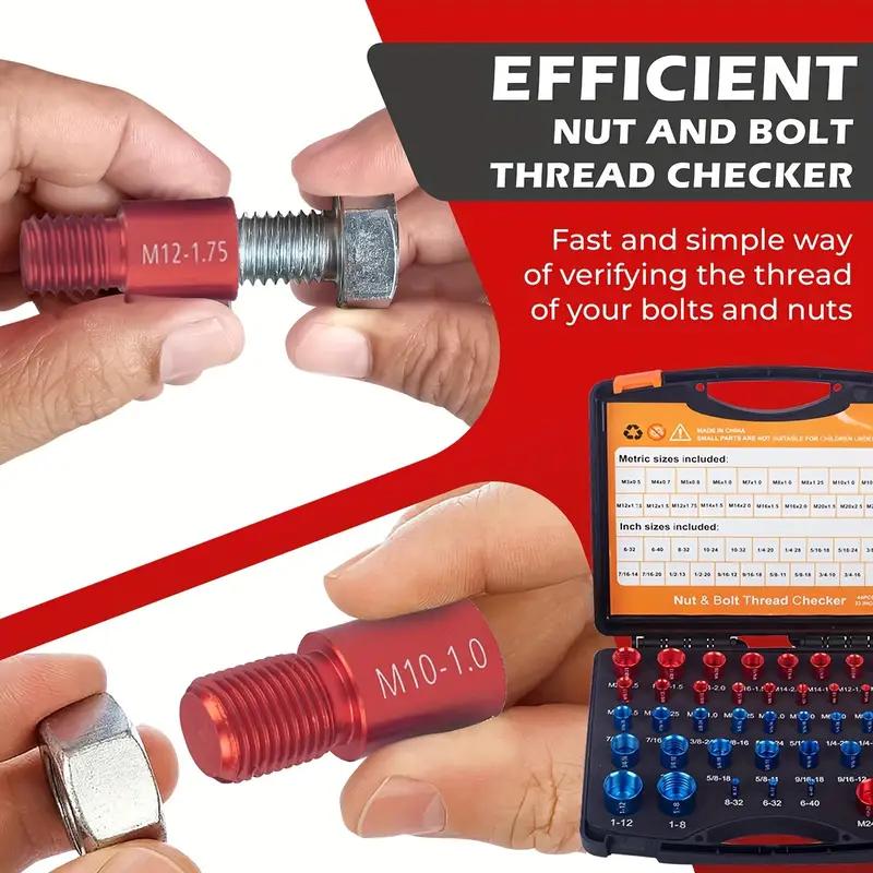 🔧 LIMITED-TIME 50% OFF! 📏 Nut & Bolt Thread Checker Kit – Dual-Side, Precise, Compact ✨