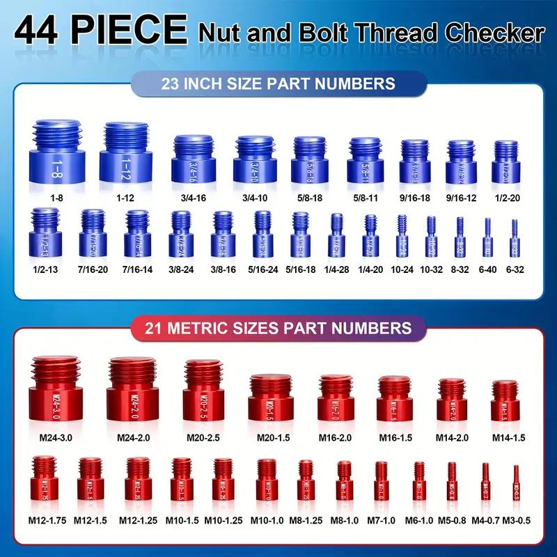 🔧 LIMITED-TIME 50% OFF! 📏 Nut & Bolt Thread Checker Kit – Dual-Side, Precise, Compact ✨