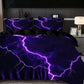 Purple Lightning Duvet Cover & Pillowcase Set