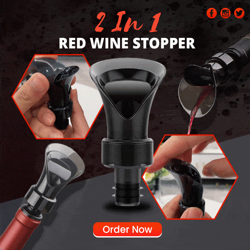 🎉 2026 Sale — Over 23,500 Sold!🍷 2-in-1 Wine Pourer & Vacuum Sealer Wine Saver Stopper ✨