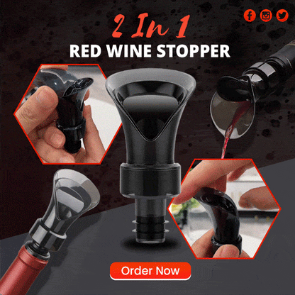 🎉 2026 Sale — Over 23,500 Sold!🍷 2-in-1 Wine Pourer & Vacuum Sealer Wine Saver Stopper ✨