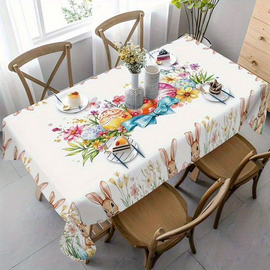 Festive Floral Print Tablecloth