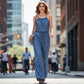 Women's Sleeveless Drawstring Waist Summer Jumpsuit