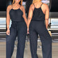 Women's Sleeveless Drawstring Waist Summer Jumpsuit