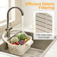 ⏰💰 50% OFF – Collapsible Faucet-Hanging Sink Strainer Basket | Hangs on Faucet, Collapses Flat! | Perfect for Veggies, Fruits & Dishes 🥦🍅🧽
