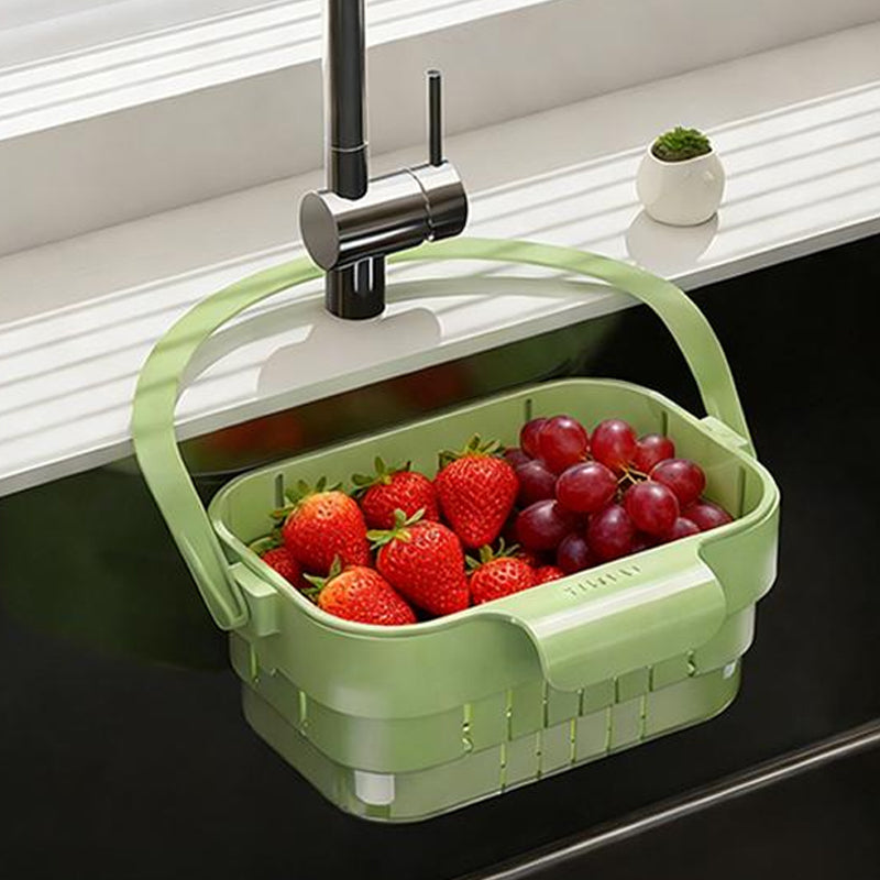 ⏰💰 50% OFF – Collapsible Faucet-Hanging Sink Strainer Basket | Hangs on Faucet, Collapses Flat! | Perfect for Veggies, Fruits & Dishes 🥦🍅🧽