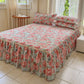 3-Piece Floral Ruffled Bed Sheet & Pillowcases Set