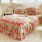 3-Piece Floral Ruffled Bed Sheet & Pillowcases Set