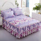3-Piece Floral Ruffled Bed Sheet & Pillowcases Set