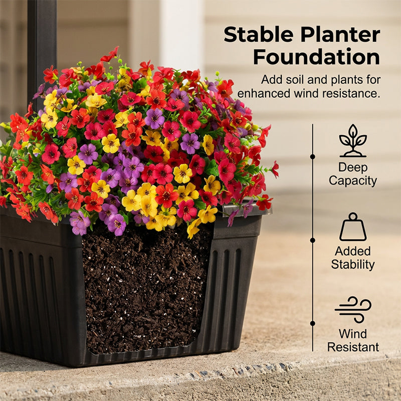 💎 50% OFF! 💎 Outdoor Solar Garden Light with Planter Base – Vintage Warm Glow, All-Weather Iron Design & Dual Function 🌸🌙
