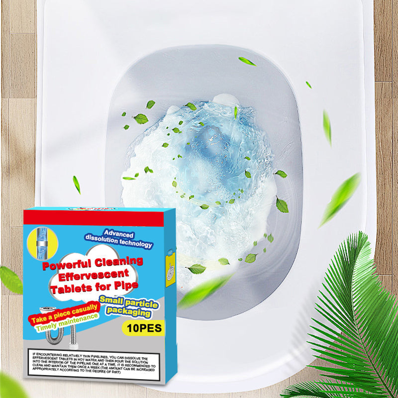 🔥50% OFF ❤️Powerful Cleaning Effervescent Tablets for Pipe, Fast Dissolve Hair Grease Clogs, Deodorizing Antibacterial Pipe Cleaner for Sink Toilet Floor Drain