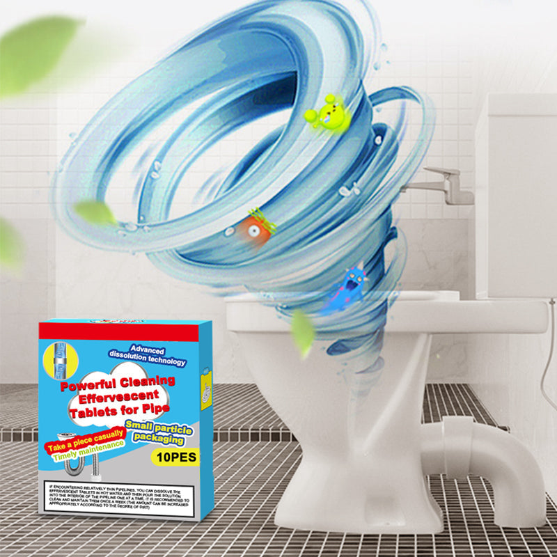 🔥50% OFF ❤️Powerful Cleaning Effervescent Tablets for Pipe, Fast Dissolve Hair Grease Clogs, Deodorizing Antibacterial Pipe Cleaner for Sink Toilet Floor Drain