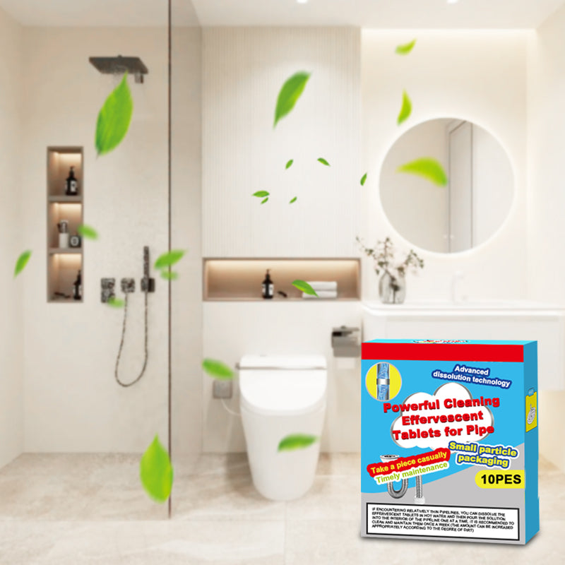 🔥50% OFF ❤️Powerful Cleaning Effervescent Tablets for Pipe, Fast Dissolve Hair Grease Clogs, Deodorizing Antibacterial Pipe Cleaner for Sink Toilet Floor Drain