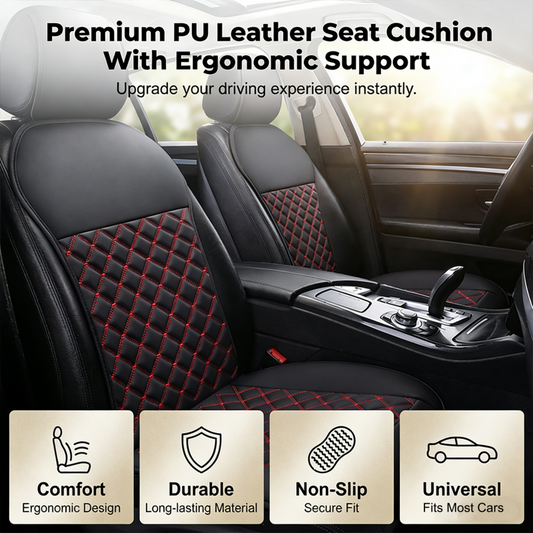 🔥2026 New Arrival🔥Sleek PU Leather Car Seat Cushion – All-Season Protection & Stylish Upgrade