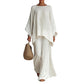 📢📢40% OFF !! ⏰Women's Loose Fit Long Sleeve Top & Wide Leg Pants Set