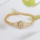 📢📢50% OFF & In Stock⏰Elegant Hollow Flower Virgin Mary Bracelet – Filigree Design, Gold Plated, Faith Inspired ✨