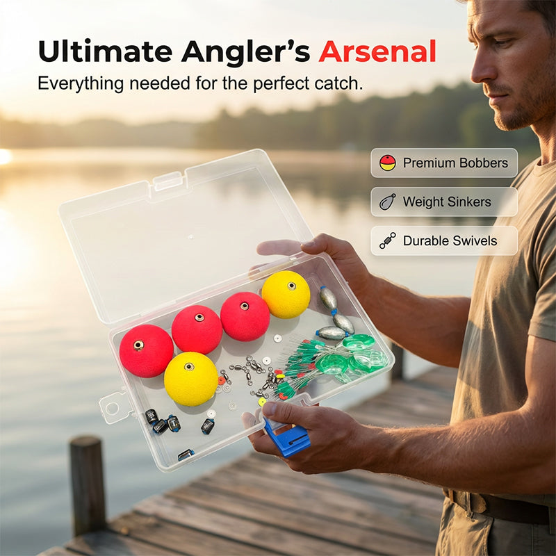 Complete Fishing Float & Sinker Rig Kit – High Visibility, Great Buoyancy, Portable 📦