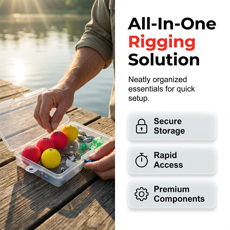 Complete Fishing Float & Sinker Rig Kit – High Visibility, Great Buoyancy, Portable 📦