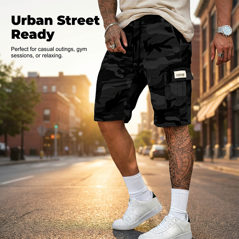 Men's Tactical Cargo Shorts – Multi-Pocket & Relaxed Fit – Camo Streetwear 💪