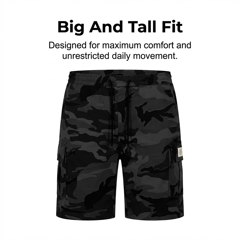 Men's Tactical Cargo Shorts – Multi-Pocket & Relaxed Fit – Camo Streetwear 💪
