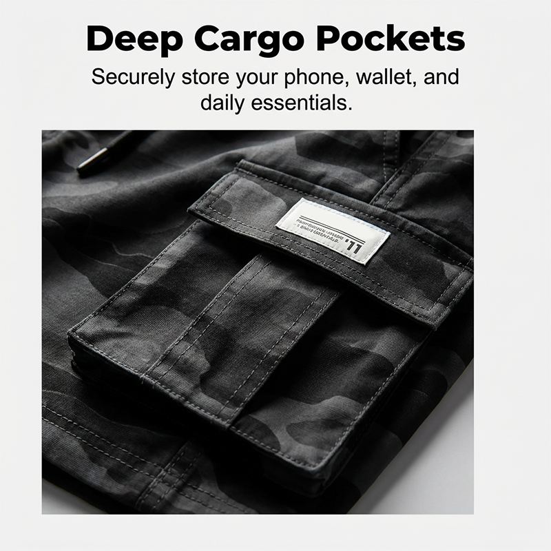 Men's Tactical Cargo Shorts – Multi-Pocket & Relaxed Fit – Camo Streetwear 💪