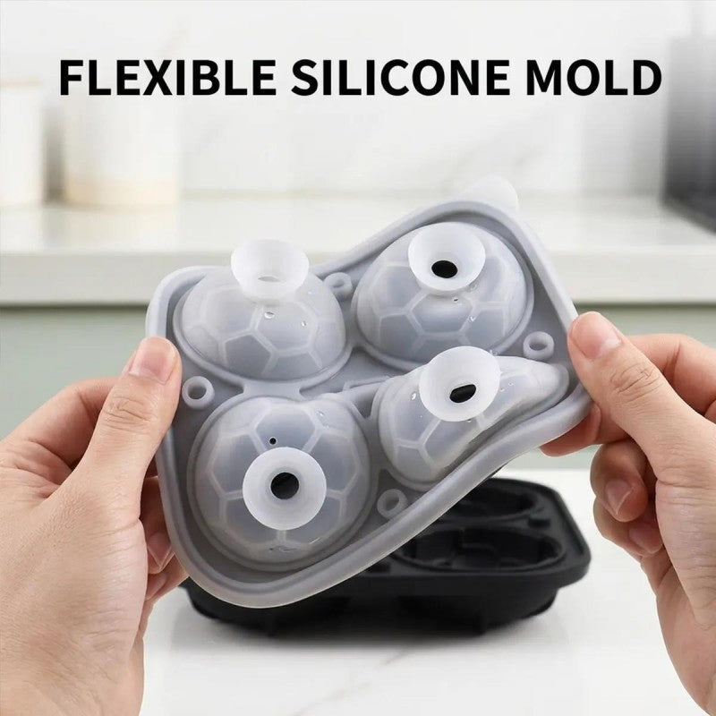 📢📢50% OFF!! ⏰ Silicone Soccer Ball Ice Cube Tray – 5.5 cm Cubes, Slow-Melting, Leak-Proof Design, 4 Colors, Perfect for Game Nights & Cocktails 🥂