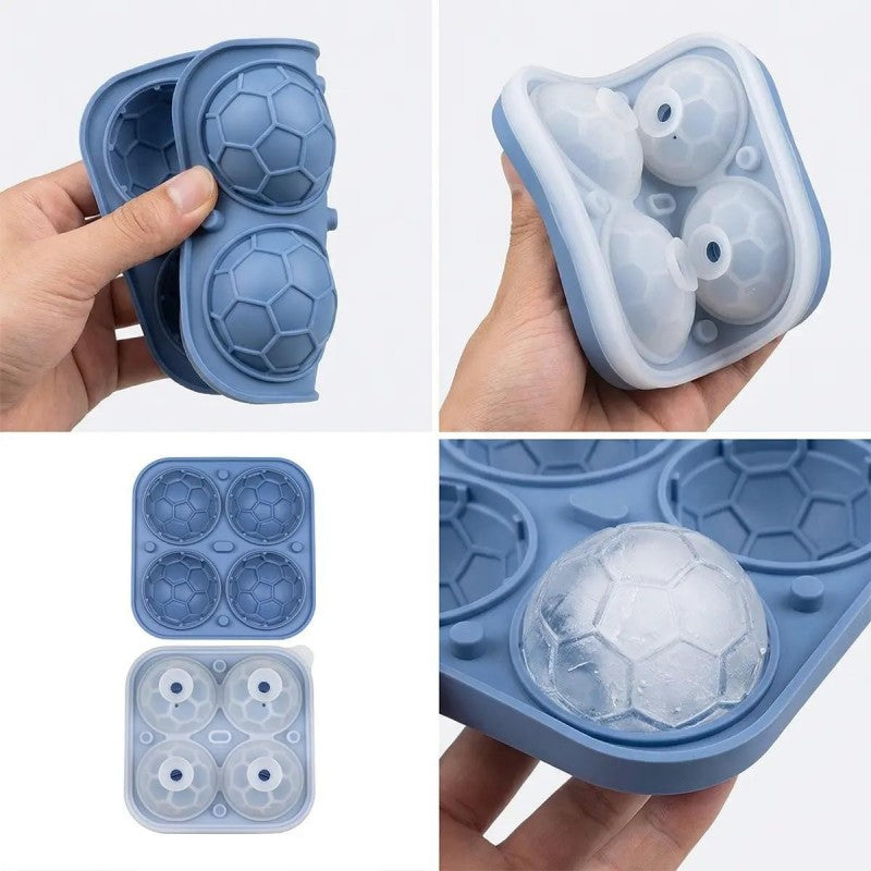 📢📢50% OFF!! ⏰ Silicone Soccer Ball Ice Cube Tray – 5.5 cm Cubes, Slow-Melting, Leak-Proof Design, 4 Colors, Perfect for Game Nights & Cocktails 🥂