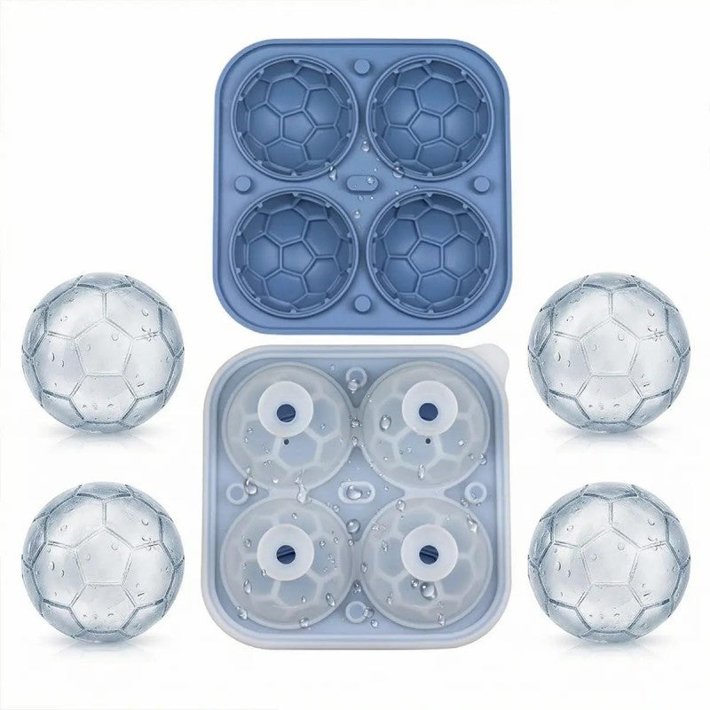 📢📢50% OFF!! ⏰ Silicone Soccer Ball Ice Cube Tray – 5.5 cm Cubes, Slow-Melting, Leak-Proof Design, 4 Colors, Perfect for Game Nights & Cocktails 🥂