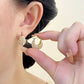💍 LIMITED-TIME 50% OFF! ✨ Faux Pearl Basket Hoop Earrings – Gold Tone, Unique Weave, Classic Elegance 🪀