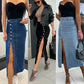 Stylish Button-Front Split Bodycon Skirt - Day to Night Chic