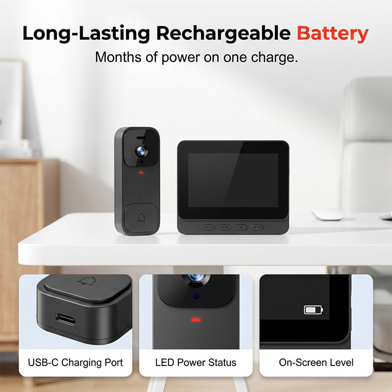 🏠⚡ LIMITED TIME 50% OFF! Smart Video Doorbell with 4.3" Display – Real-Time Monitoring & Two-Way Talk 🏡💖