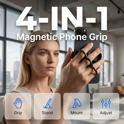 📢📢50% OFF !! ⏰Multi-functional 4-Ring Magnetic Phone Grip & Stand