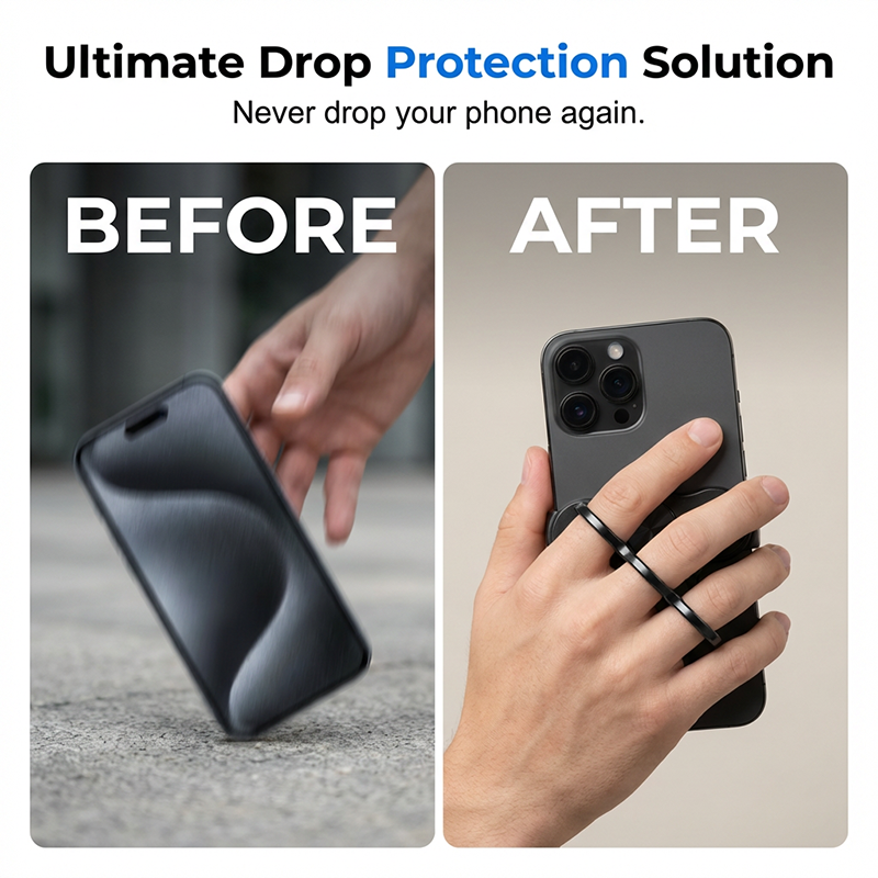 📢📢50% OFF !! ⏰Multi-functional 4-Ring Magnetic Phone Grip & Stand