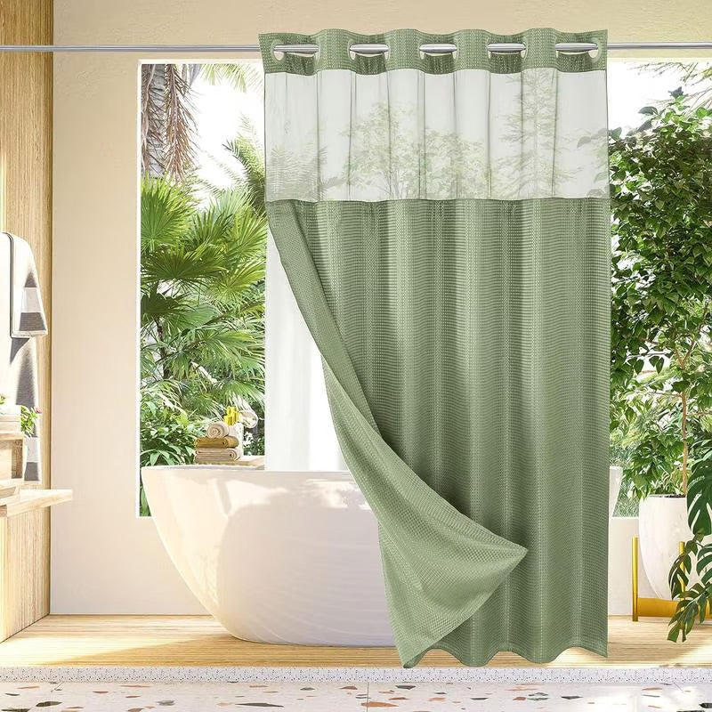 🎁2026 New Arrivals 50% OFF💥Waffle Pattern Shower Curtain