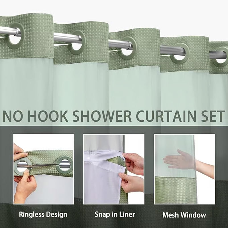 🎁2026 New Arrivals 50% OFF💥Waffle Pattern Shower Curtain
