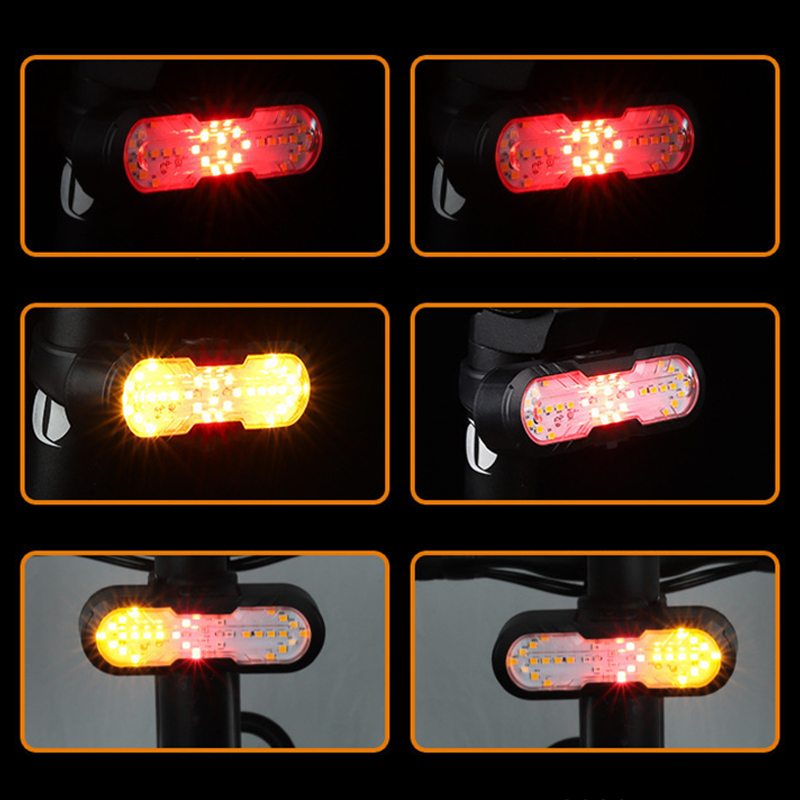🎉 2026 Sale — Over 21,000 Sold!🚲 Smart Bike Tail Light With Wireless Remote‑USB Rechargeable Turn Signal Lamp 💡