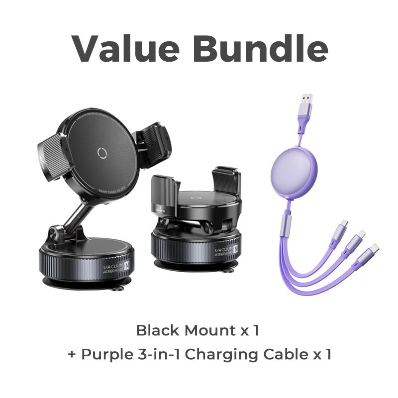 Adjustable Magnetic Car Mount with Vacuum Suction Base