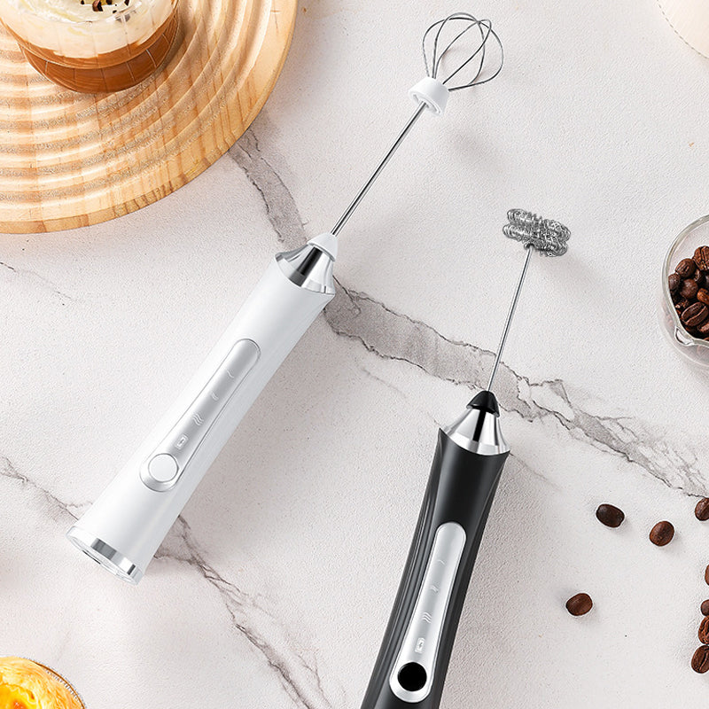 ⏳ Time-Limited Special! ⏰ Mini Portable Electric Frother Set – 3-Speed Precision 4500/6000/8000r/min, Powerful Quiet Motor, 304 Stainless Steel Whisk, USB-C Rechargeable – 2 Interchangeable Heads for Cappuccino Latte & Matcha ☕