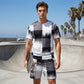 Men's Abstract Print T-Shirt & Shorts Set