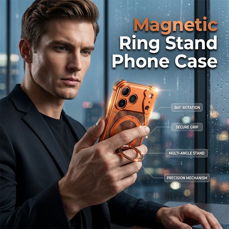 📢Minimalist Phone Case with Rotating Ring Stand